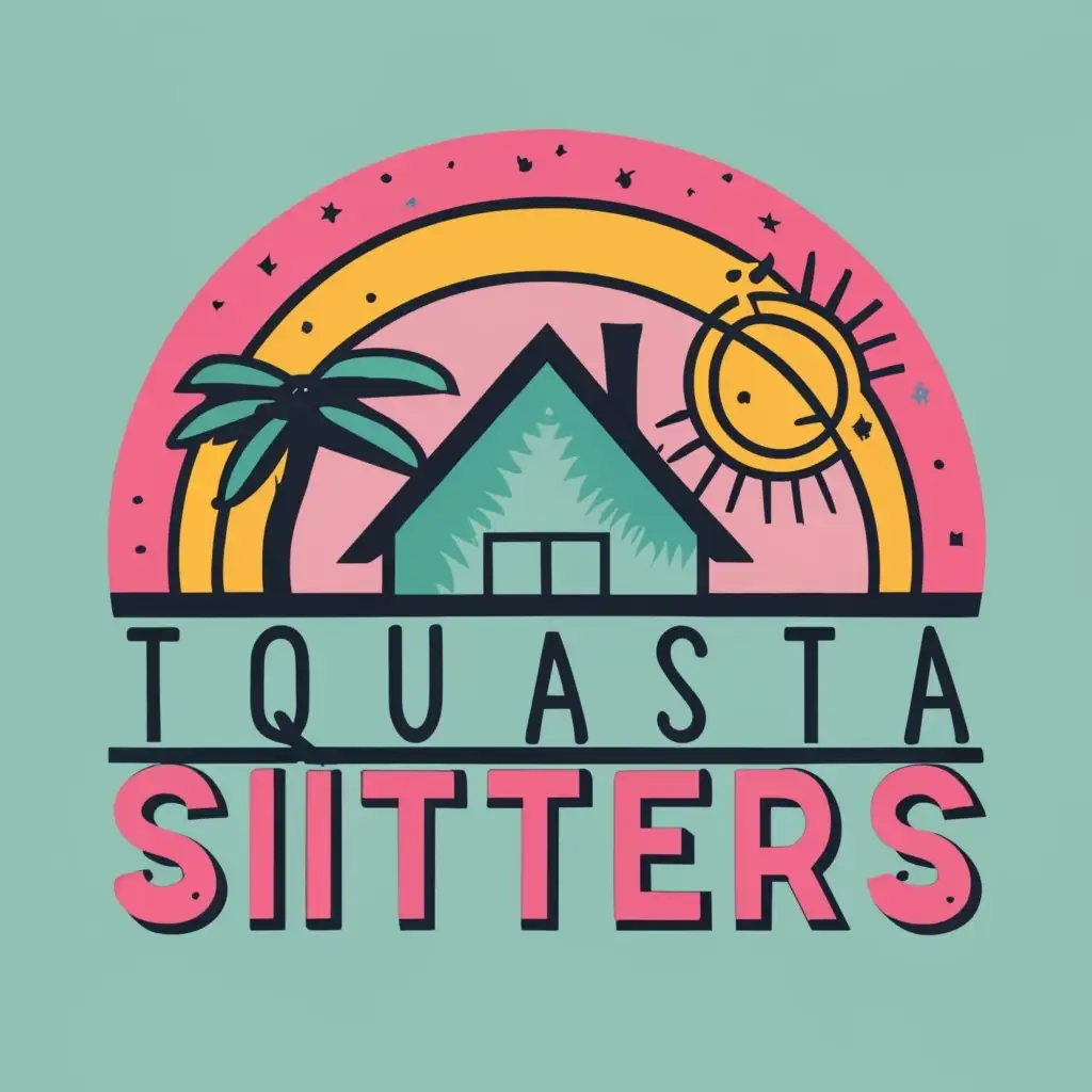logo, Incorporate babysitting elements mainly, beachy, sunshine, colors pink bright, with the text "Tequesta Coastal Sitters", typography, be used in Home Family industry