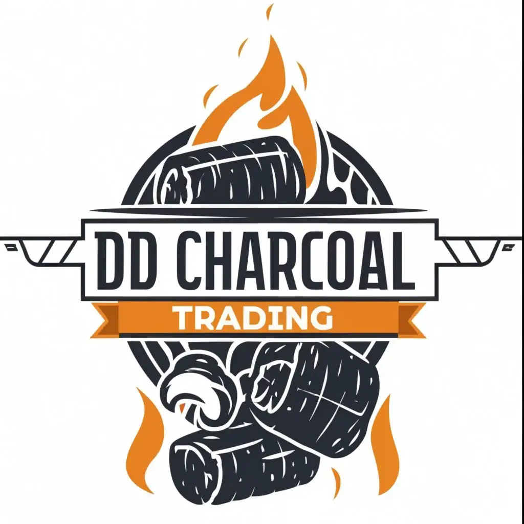 LOGO-Design-For-DD-Charcoal-Trading-Bold-Charcoal-Briquette-Icon-with-Striking-Typography-for-Retail-Branding