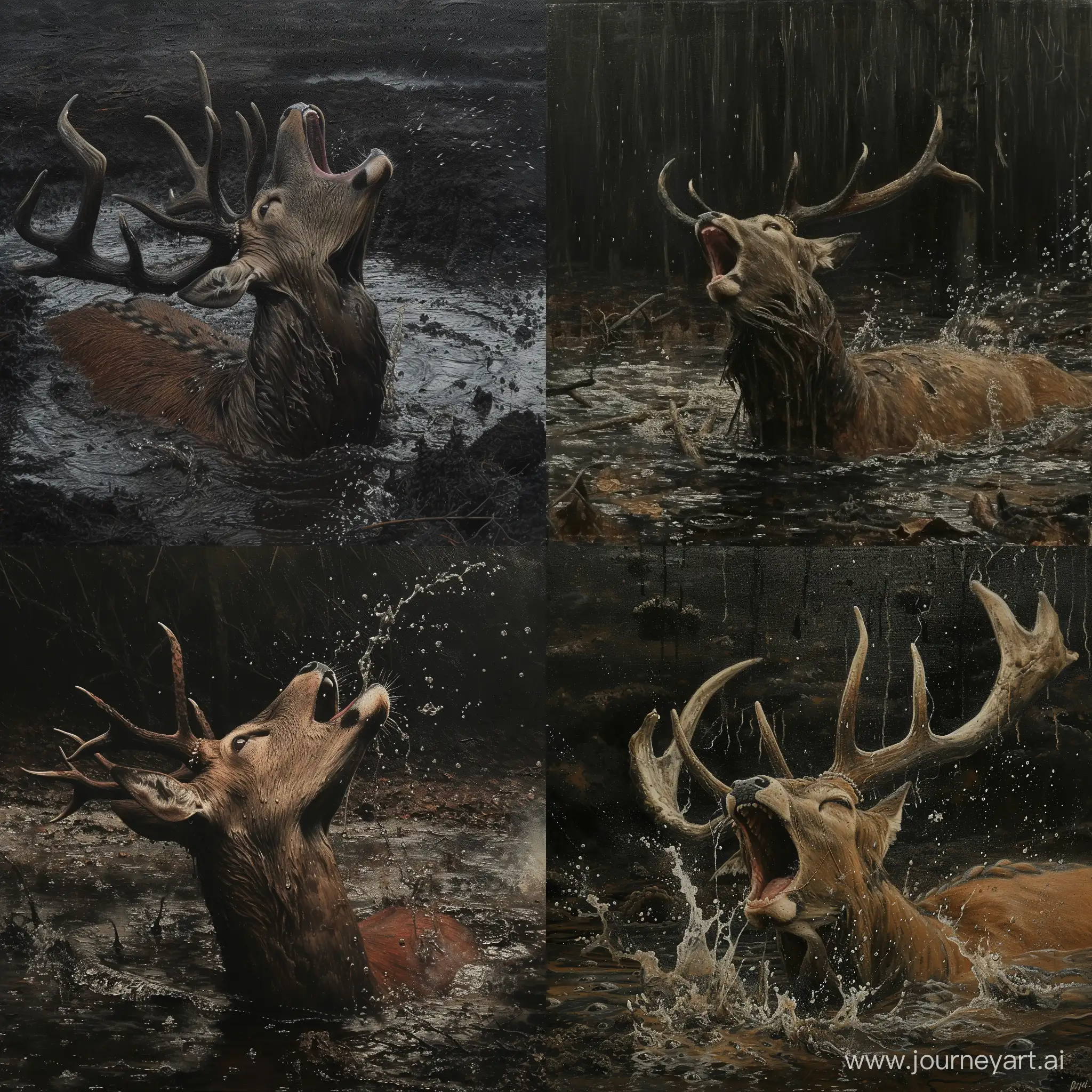 Tragic-Wilderness-Scene-Desperate-Deer-in-Swamp