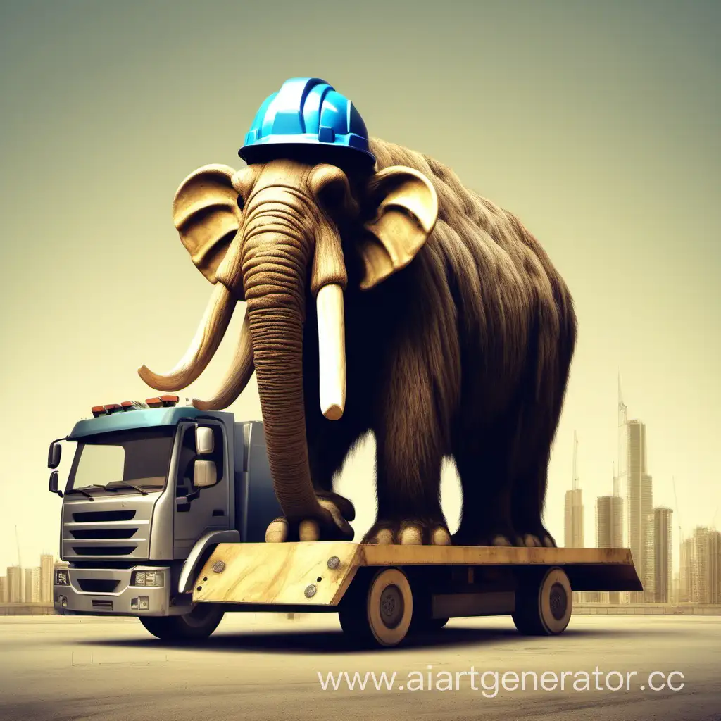 Mammoth-with-Trunk-Roller-Construction-Worker-in-Action