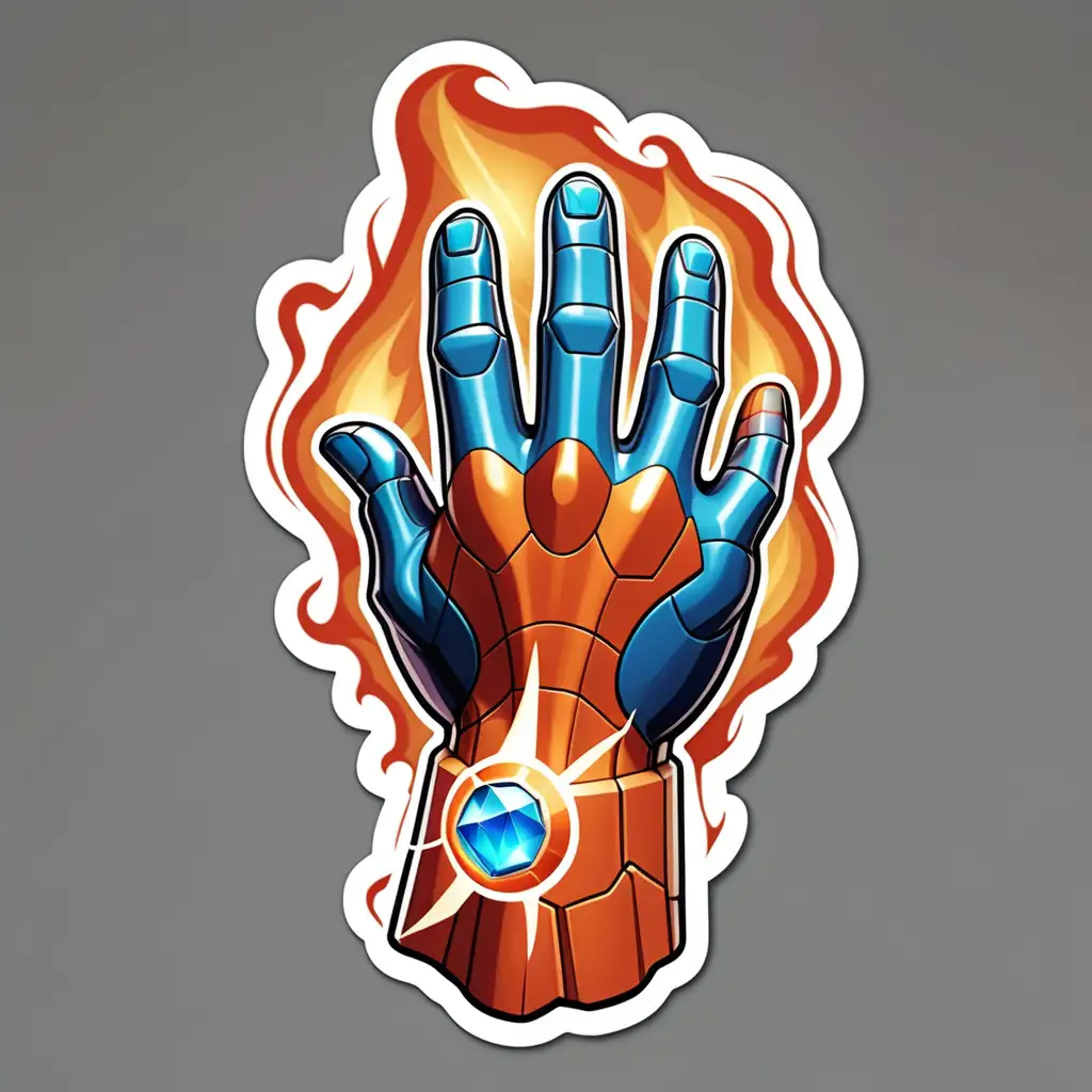 Marvel Human Torch Holding Infinity Stone Sticker Clear Background