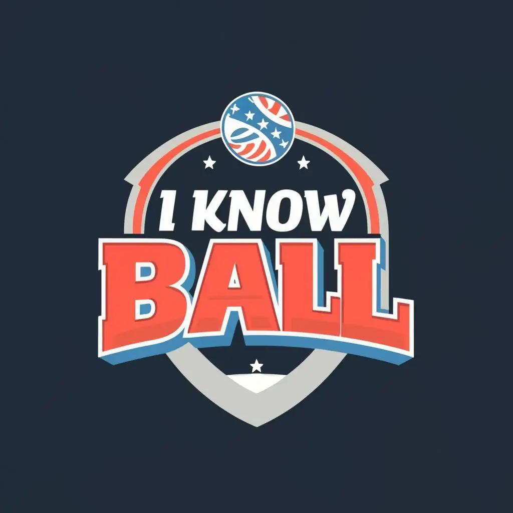 logo, American Sports, with the text "I Know Ball", typography, be used in Internet industry