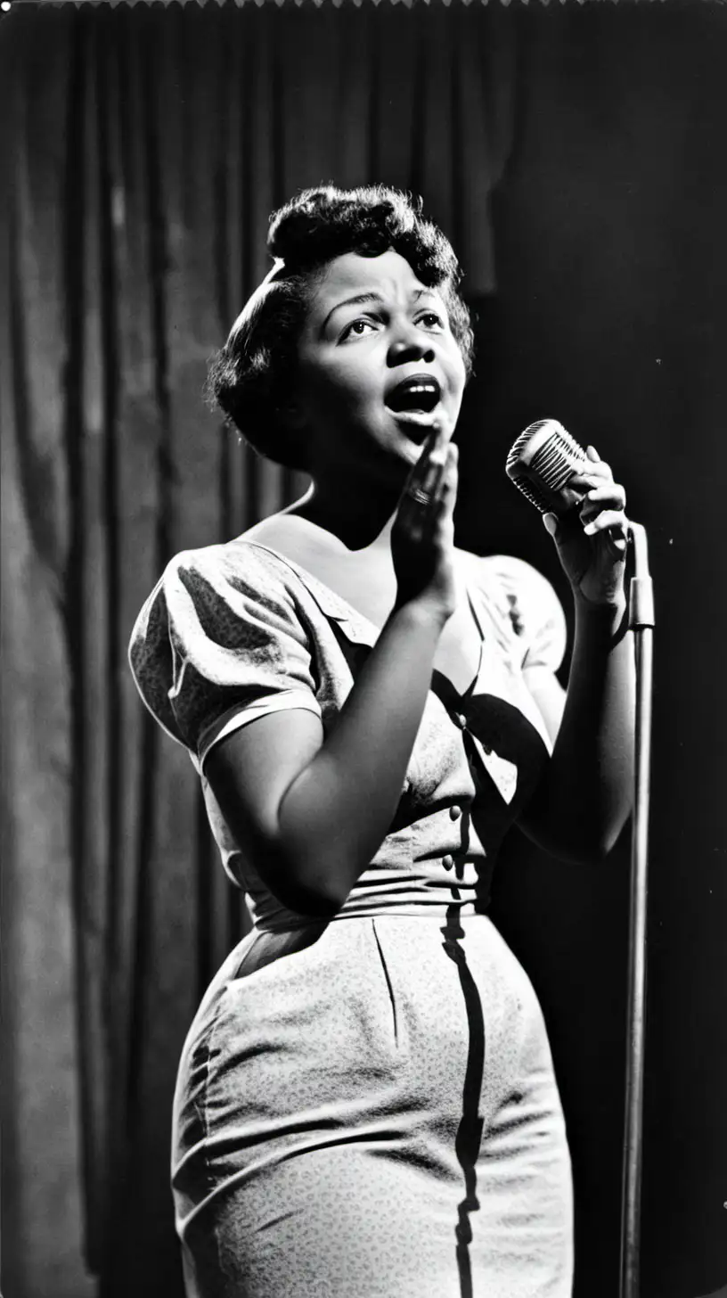 Young woman Mamie Smith jazz singer singing