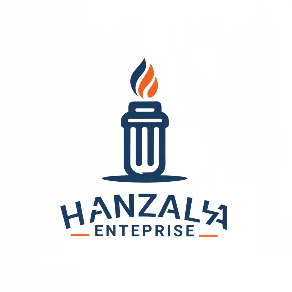 a logo design,with the text "Hanzala Enterprise", main symbol:Lpg gas cylinder,Moderate,clear background
