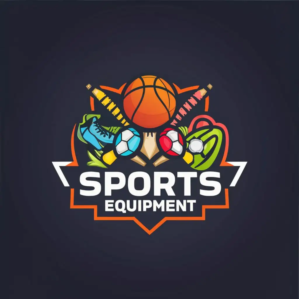 a logo design,with the text "SPORTS EQUIPMENT", main symbol:Sports equipment ,Moderate,clear background