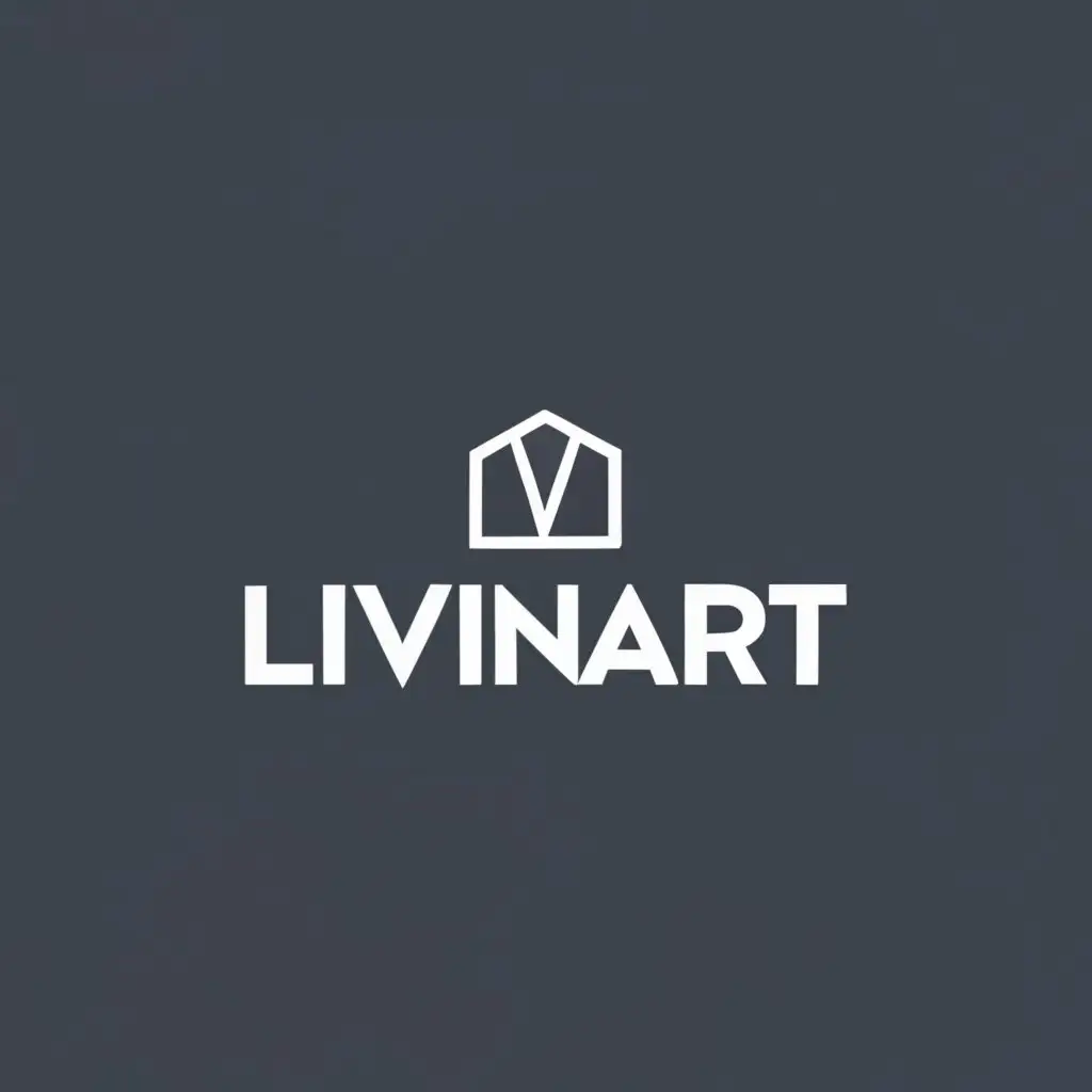 logo, elegance and innovation in furniture design. It should communicate a sense of sophistication and modernity while also hinting at the innovative nature, with the text "LIVINART", typography, be used in Real Estate industry