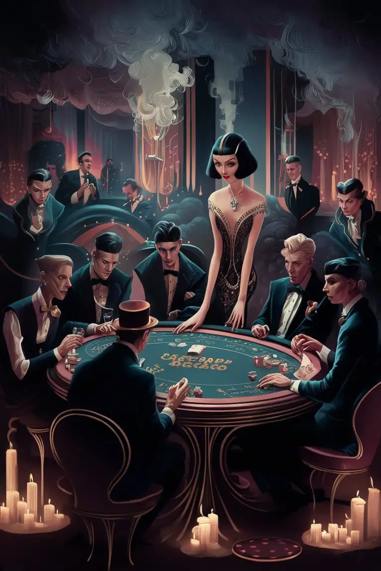 Sleek-Art-Deco-Poker-Night-with-Lavish-Glamour-and-High-Stakes