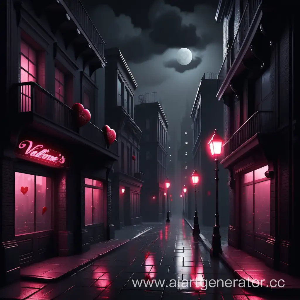 День святого Валентина локация мрачный город ночью и темно