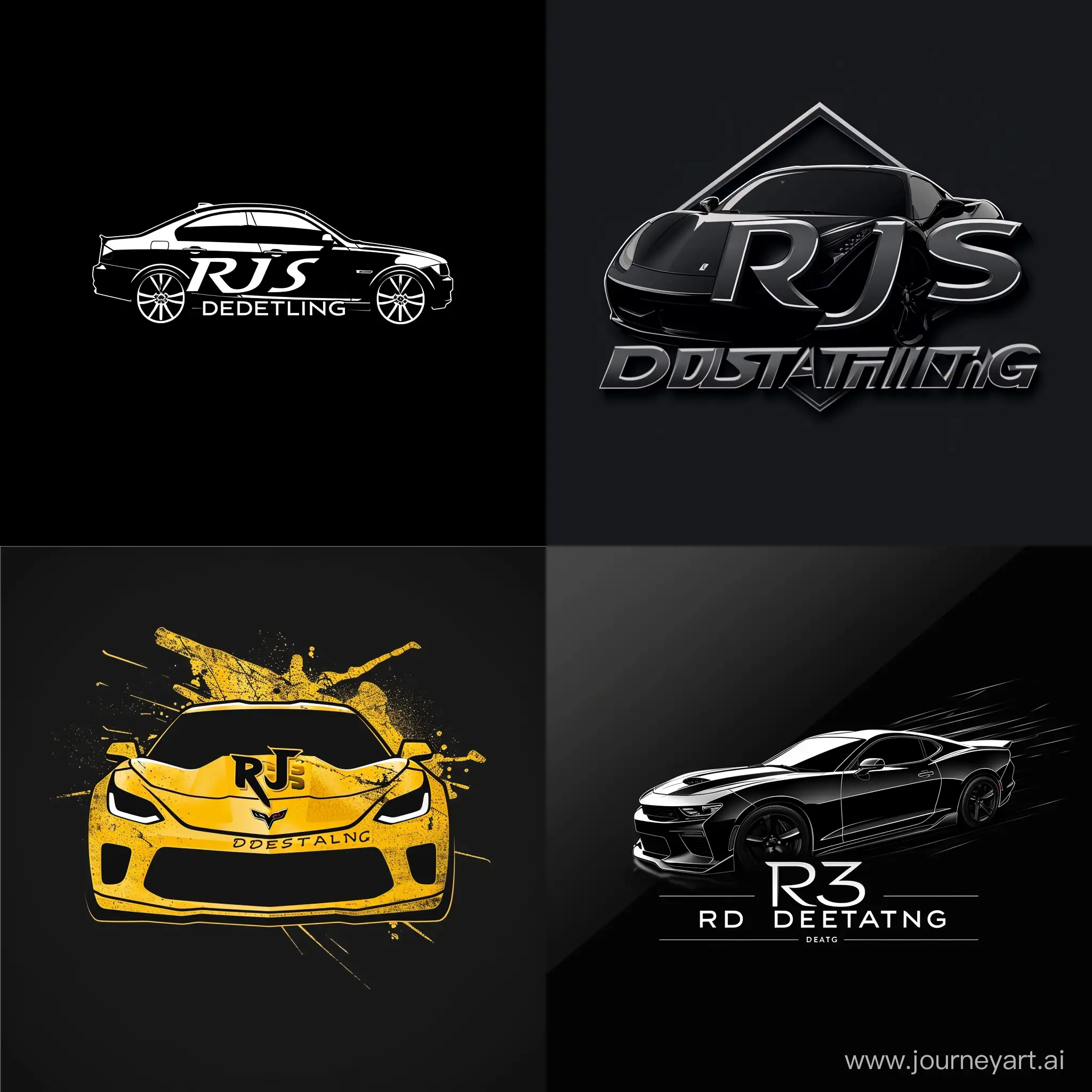 Create a car detailing logo logo name "RJS DETAILING"