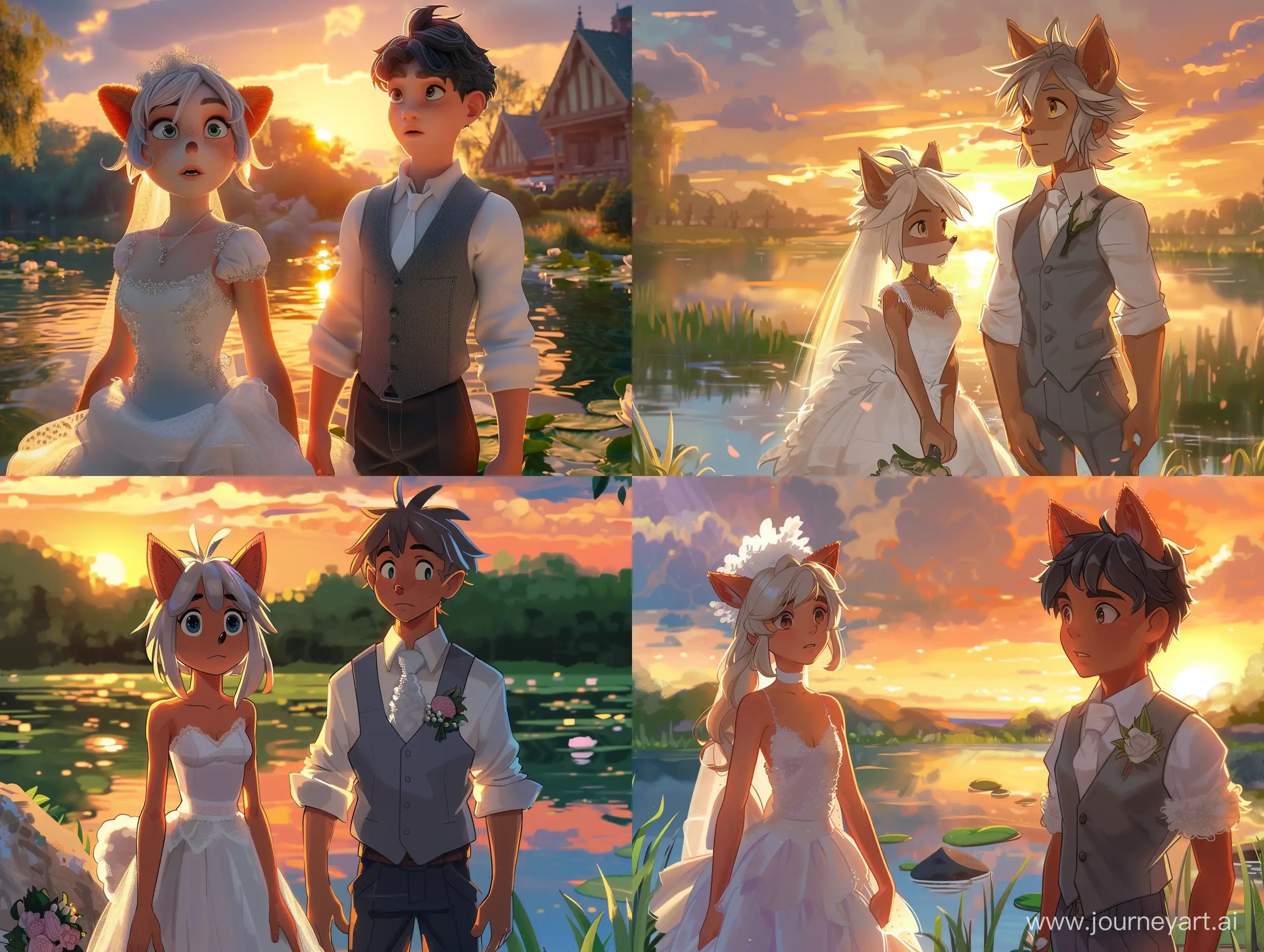 Romantic-Sunset-Stroll-Coco-Bandicoot-and-Companion-by-the-Pond
