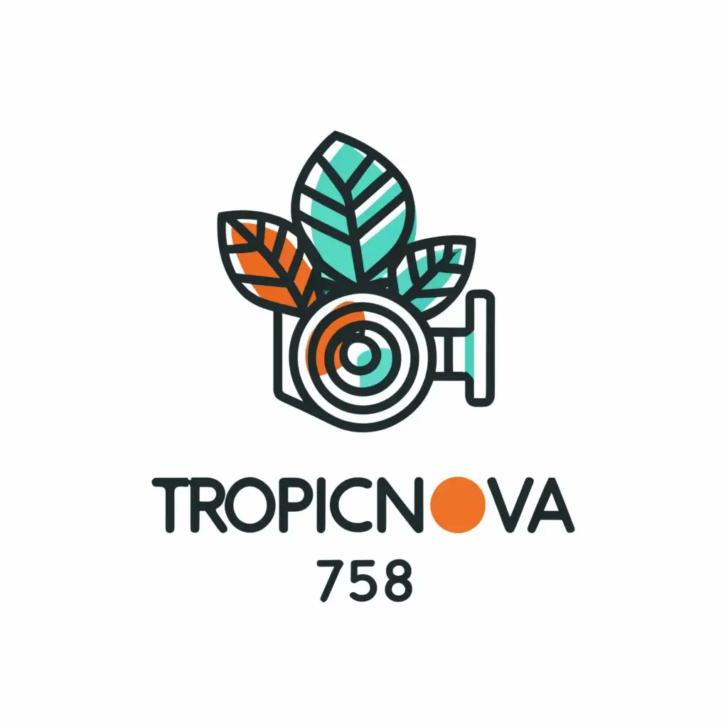 a logo design,with the text "TropicNova 758", main symbol:videography , floating cube island creative, tropical,Moderate,be used in Entertainment industry,clear background