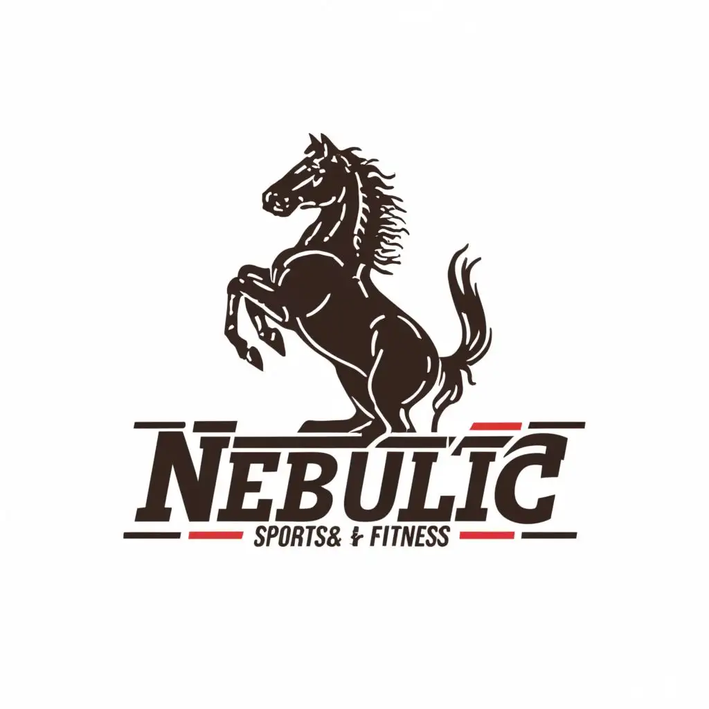 LOGO-Design-For-Nebulic-Energetic-Horse-Emblem-with-Dynamic-Typography-for-Sports-Fitness-Industry