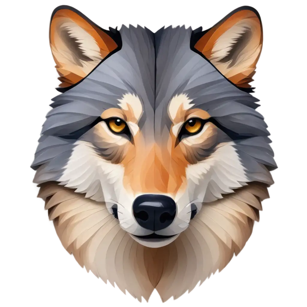 3d colorful wolf face design
