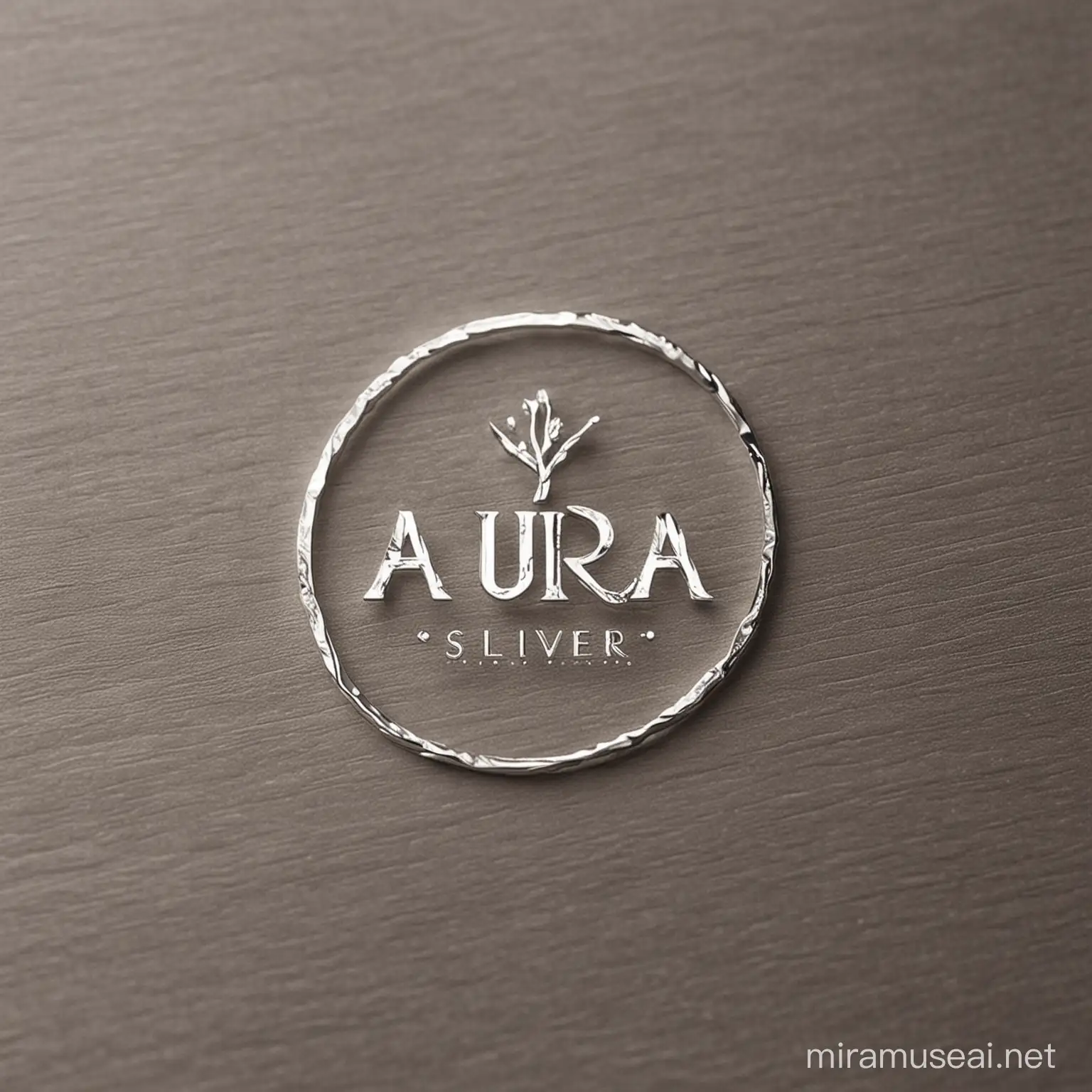 Elegant Aura Silver Brand Logo in Subtle Tones