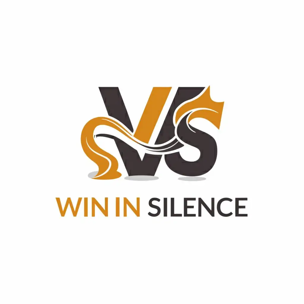 logo, WS, with the text "WIN IN SILENCE", typography, be used in Finance industry