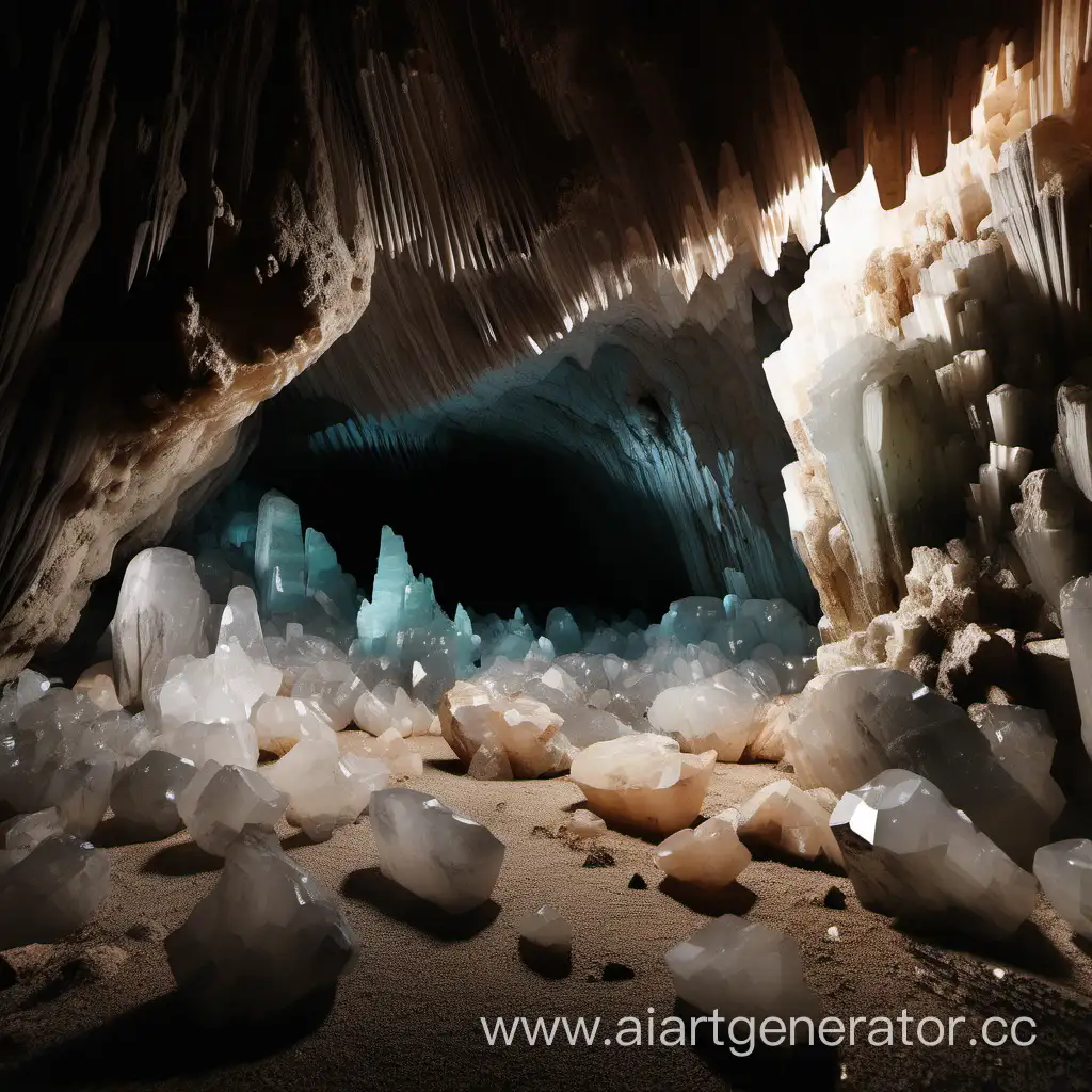 пещера , наполненная минераллами