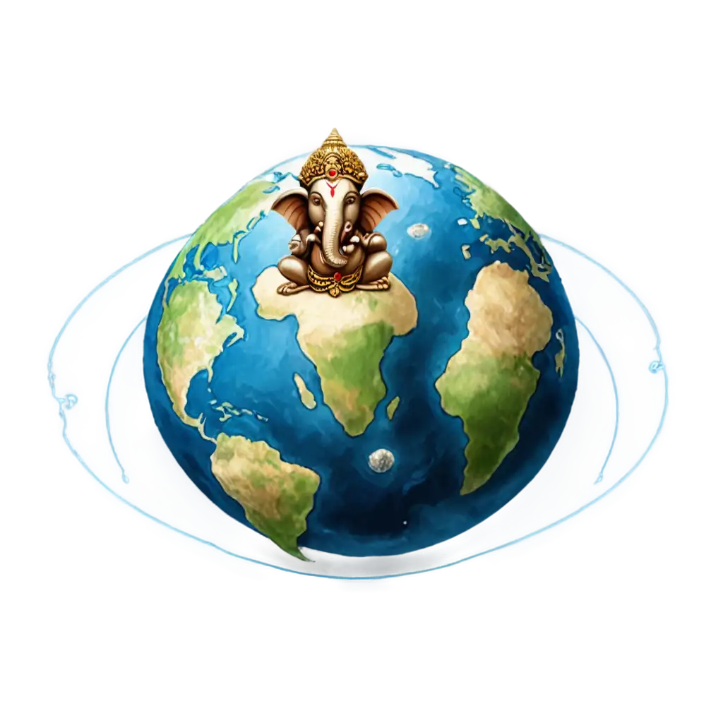 Ganesha-Around-Earth-Stunning-PNG-Image-for-Spiritual-Websites-and-Blogs