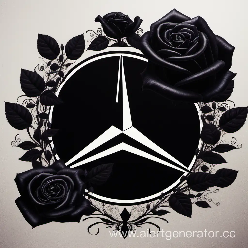Luxurious-Mercedes-Surrounded-by-Mysterious-Black-Roses