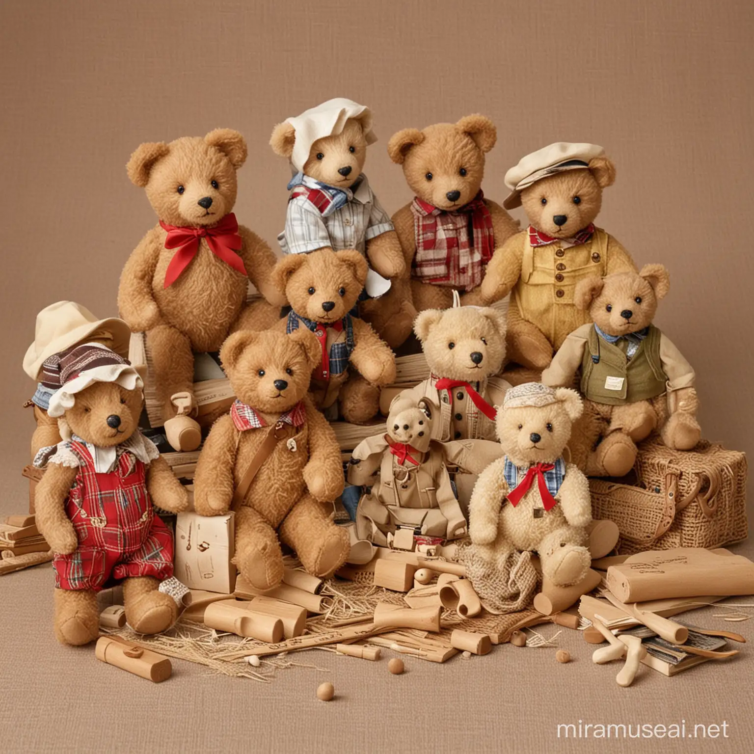 Collectible Teddy Bear Course Filled with Sawdust Clothing and Accessories