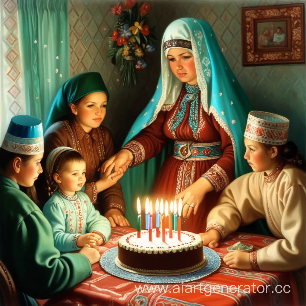 День рождения у женщины  татарки 