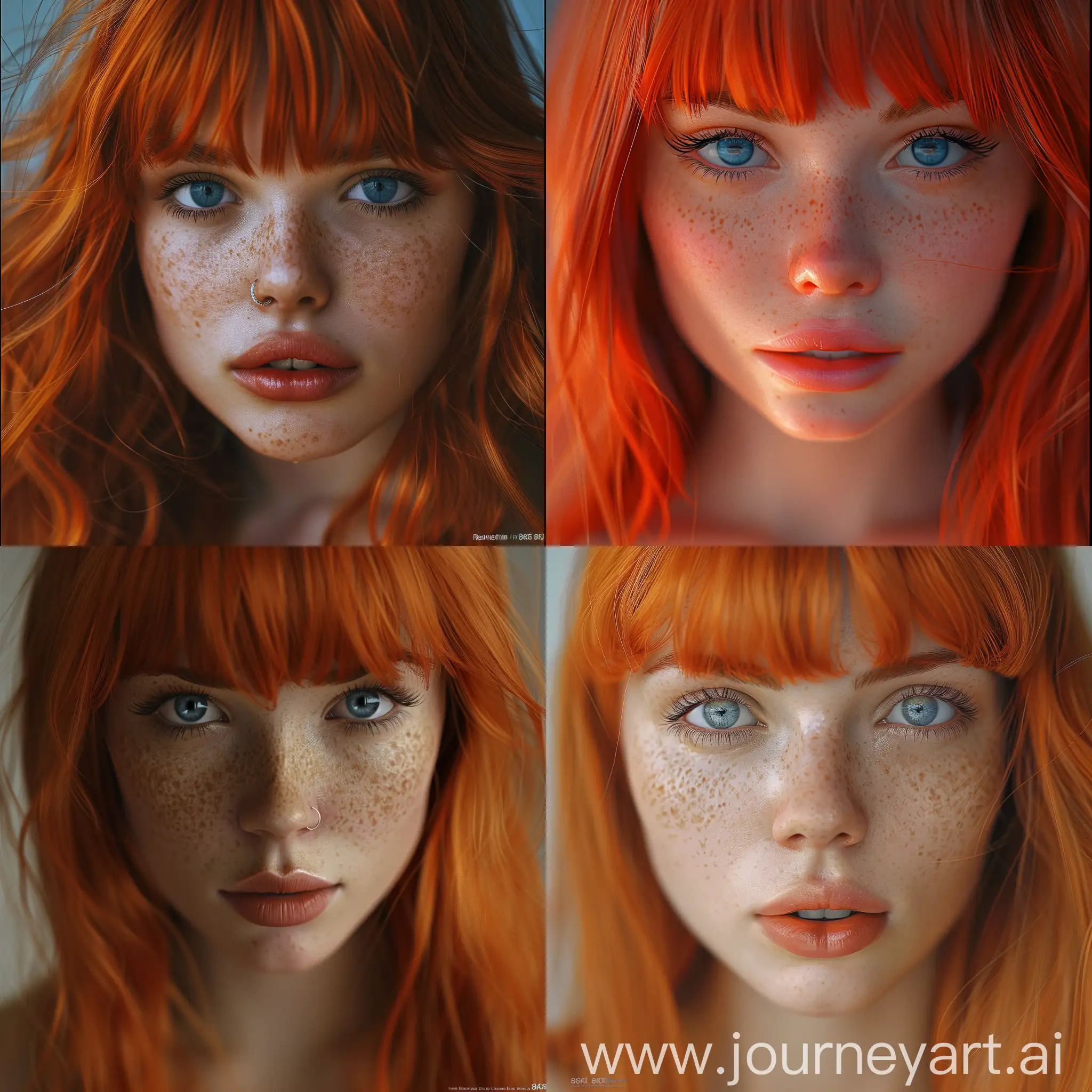 Stunning-Portrait-of-a-RedHaired-Woman-with-French-Style-Haircut