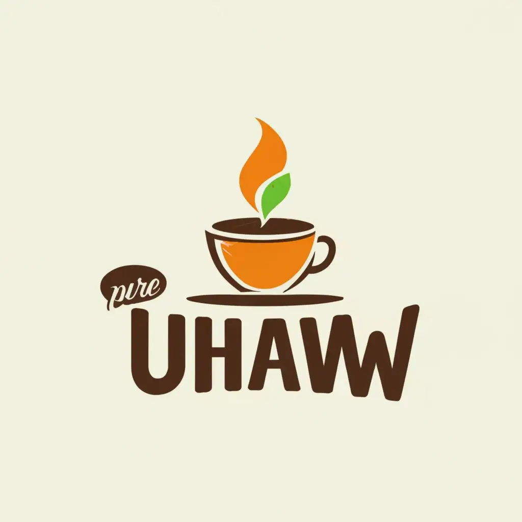 a logo design,with the text "Pure Uhaw", main symbol:Fresh fruit juice and coffee,complex,clear background