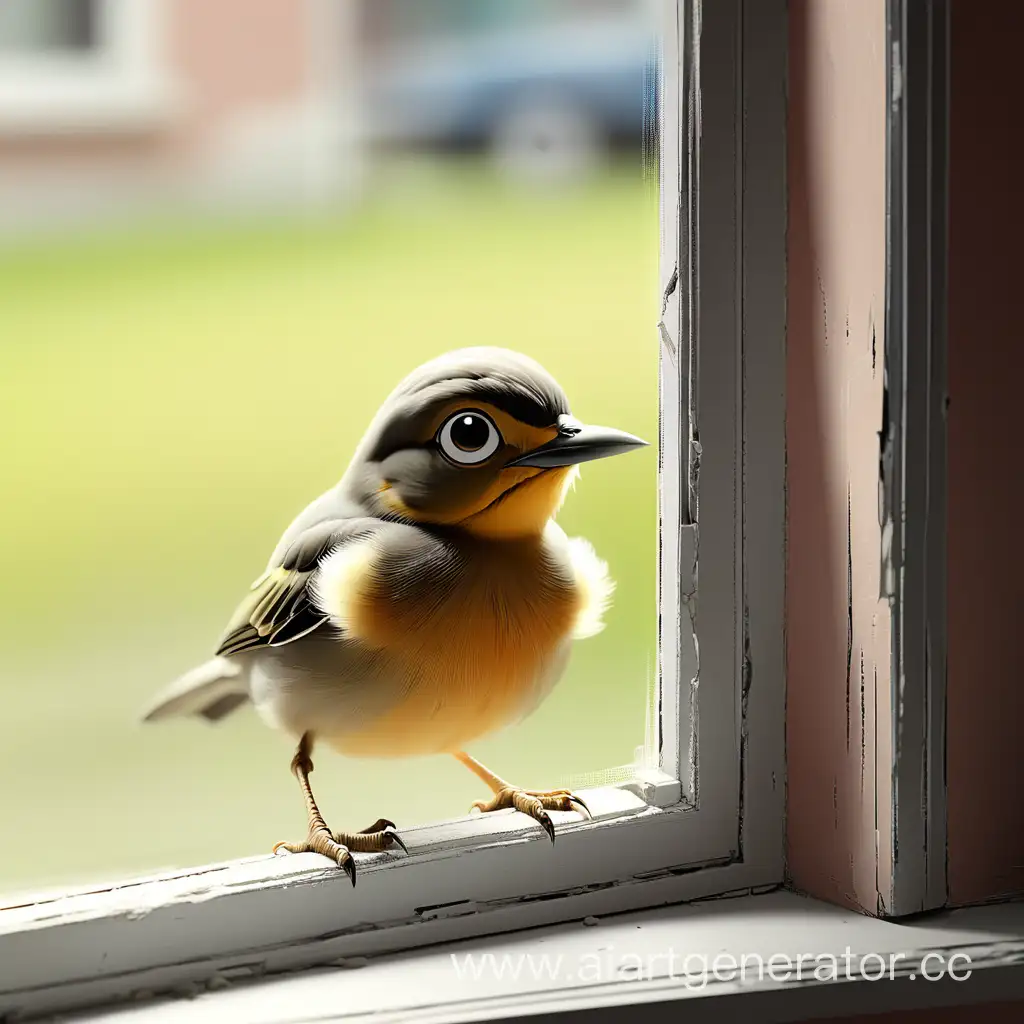 Curious-Bird-Peeking-into-Window