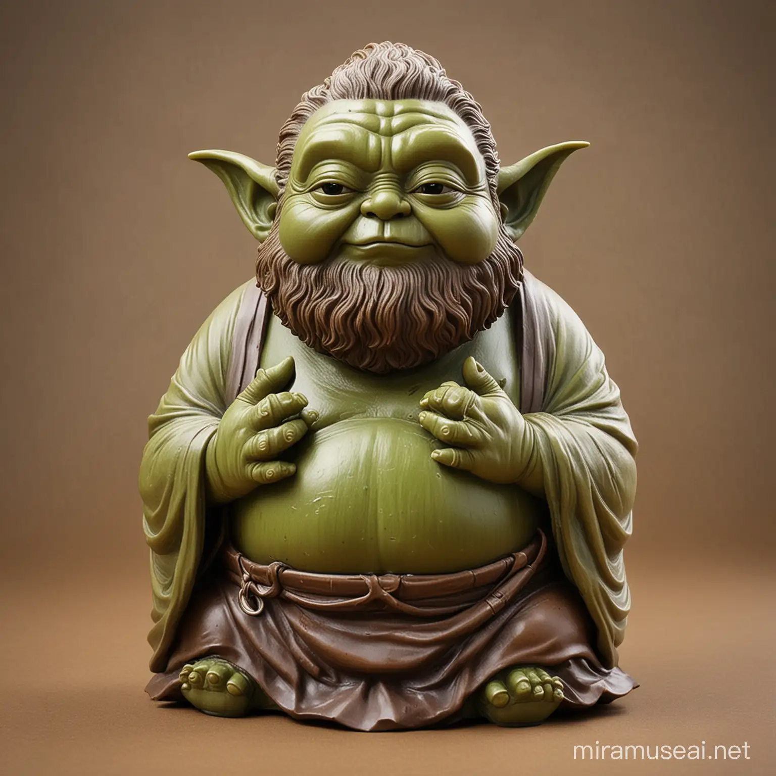 fat Yoda Buddha with beard  turbine