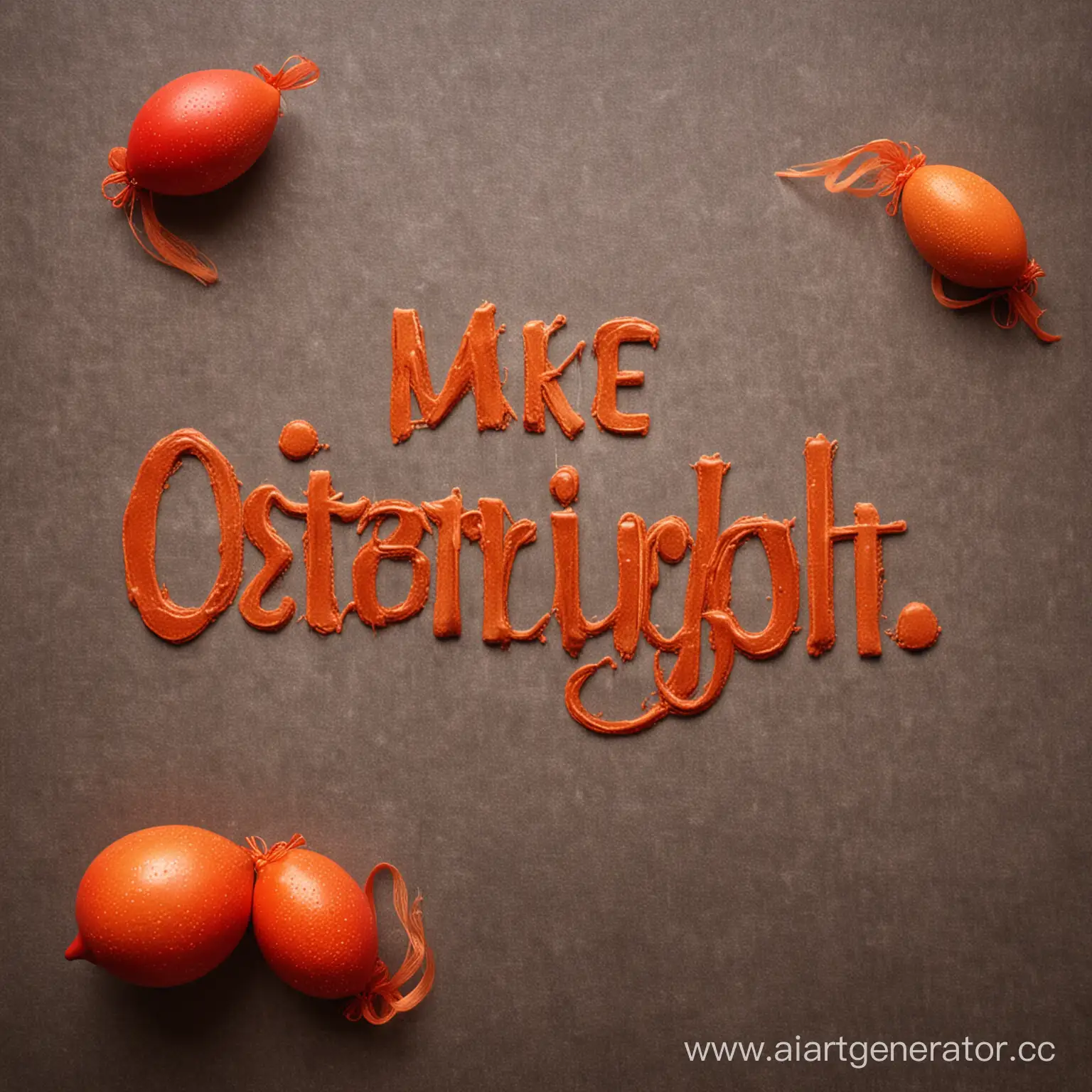 Сделать картинку с надписью OsterNight в красном и оранжевом цвете