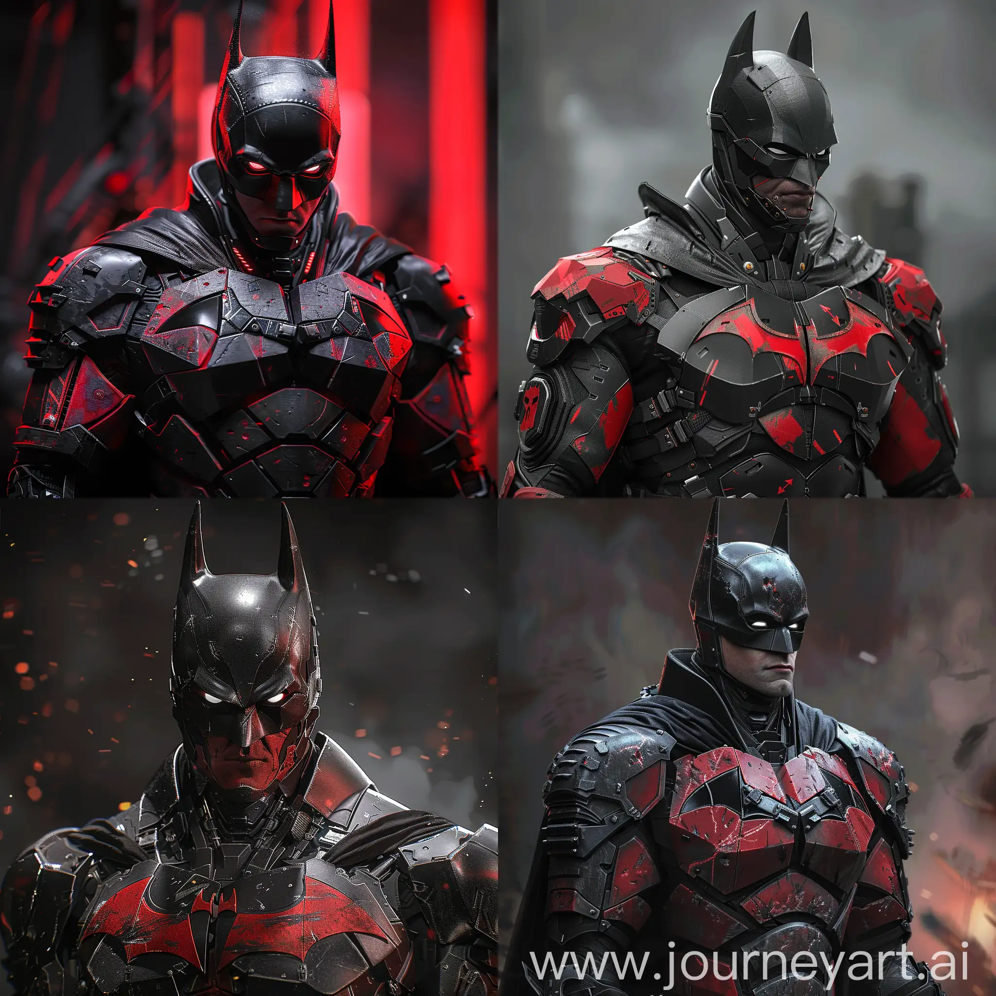Detailed-Portrait-of-Batman-in-Red-and-Black-Armor-Killzone-Outfit