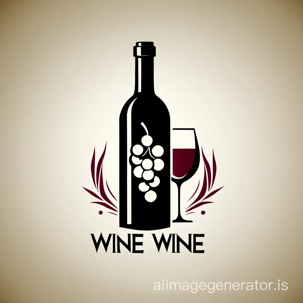 Wine-Bottle-and-Grapes-Logo-Design