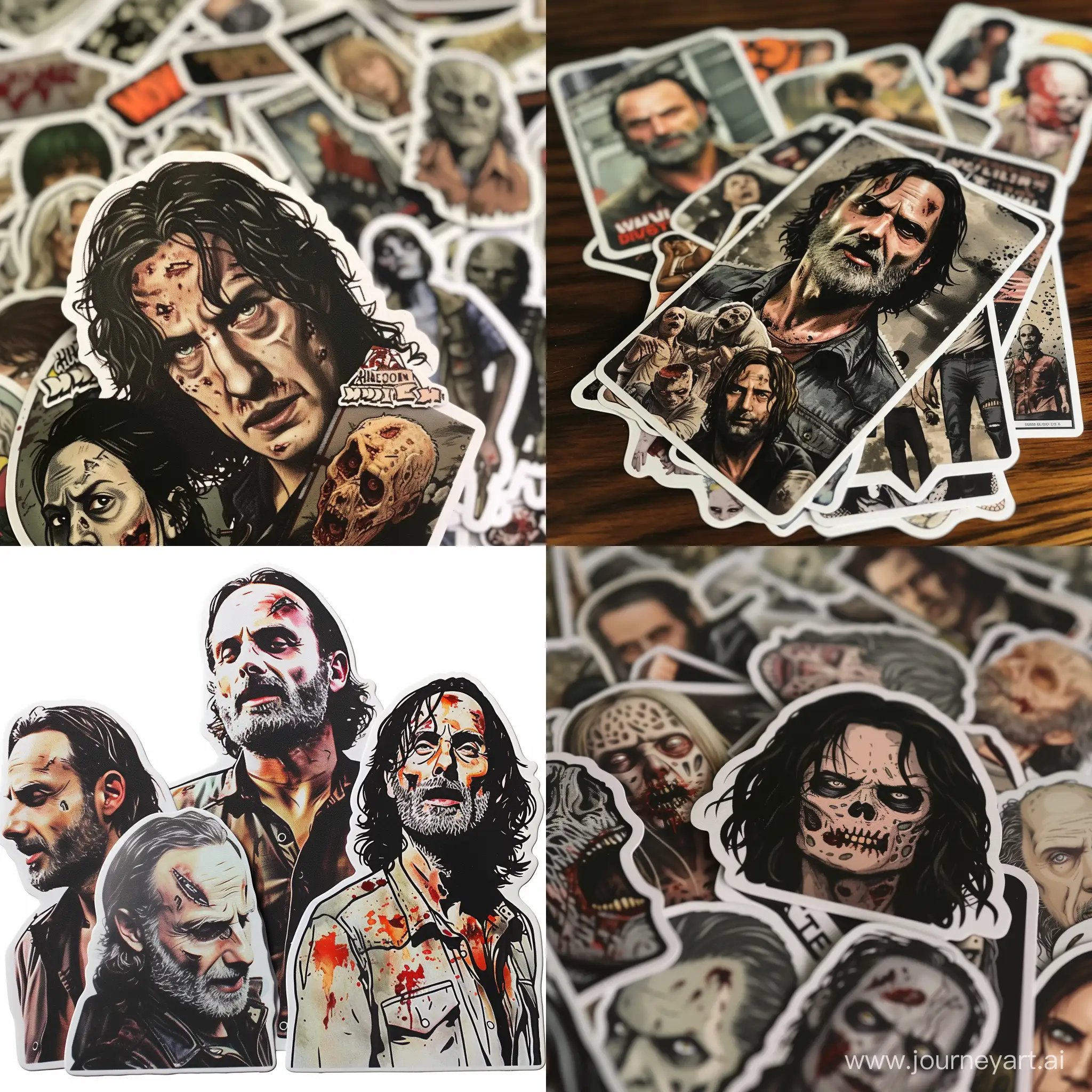 Zombie-Apocalypse-Stickers-Walking-Dead-Characters-in-Season-6-AR-Format