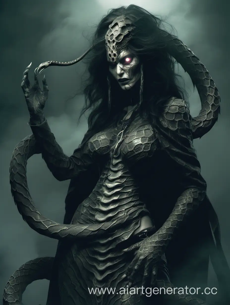Enchanting-Snake-Woman-Necromancer-Conjuring-Dark-Magic