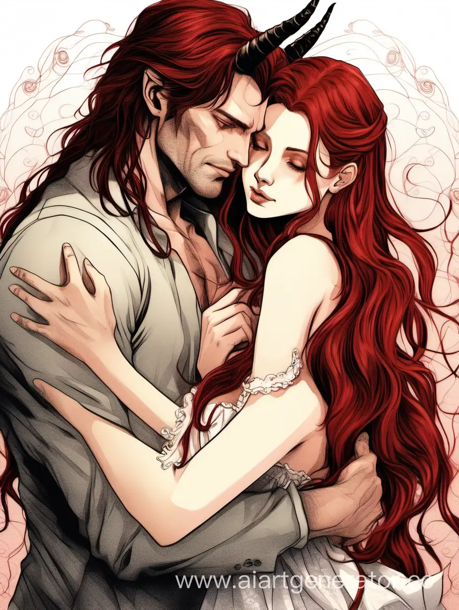 Affectionate-Demon-Embracing-RedHaired-Maiden