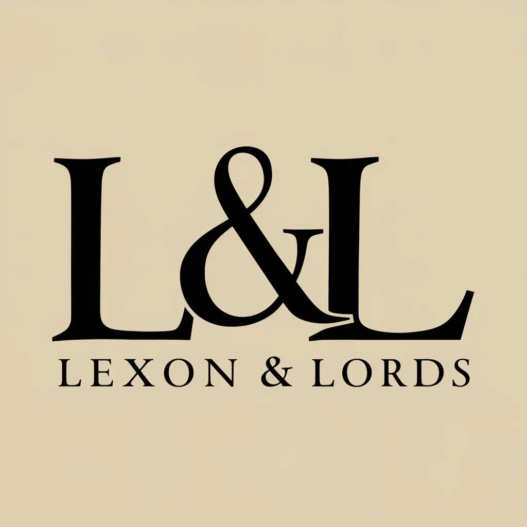 logo, L & L, with the text "lexon & lords", typography, be used in Legal industry