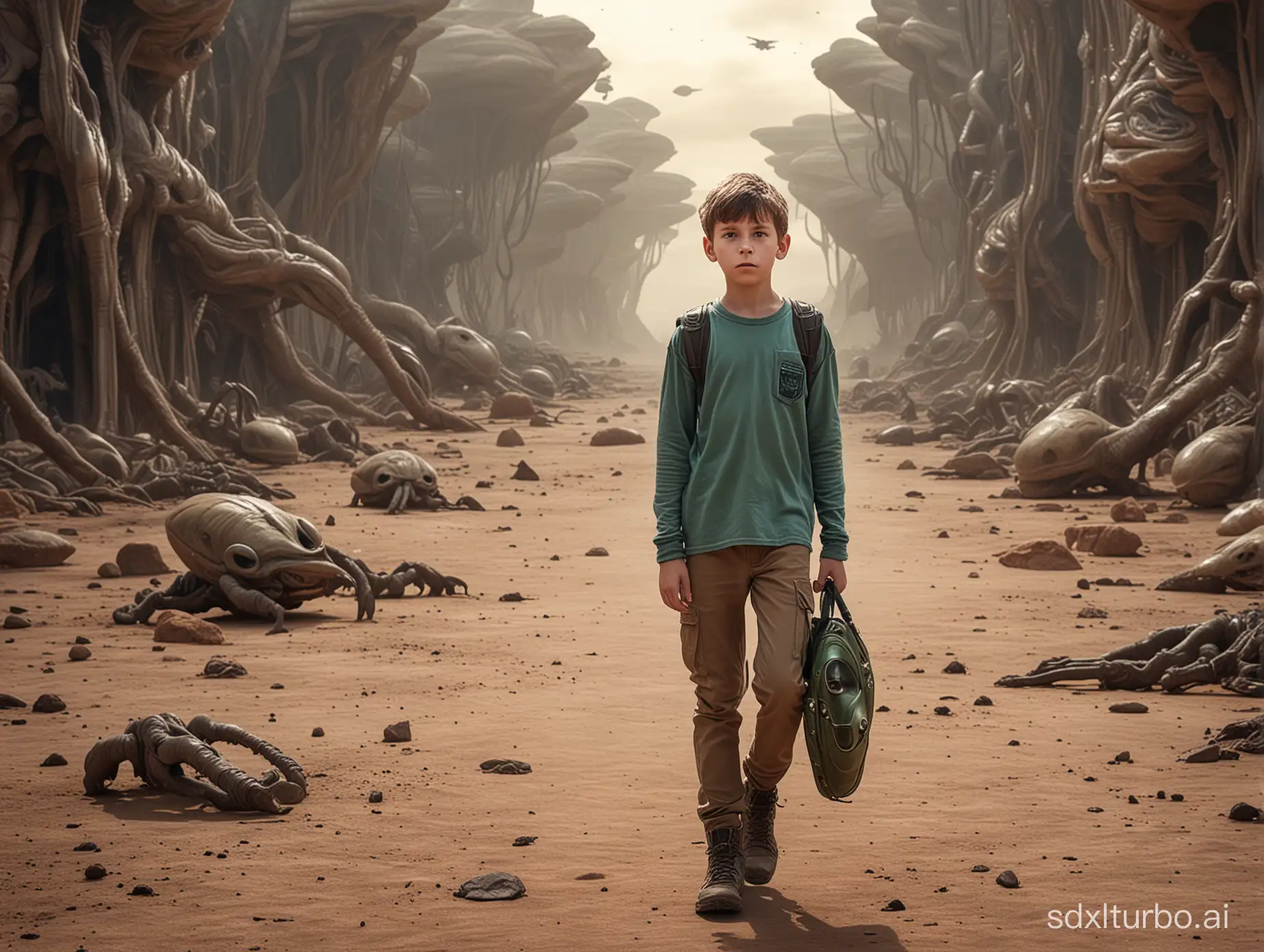 Lost-Young-Boy-in-Mysterious-Alien-Landscape