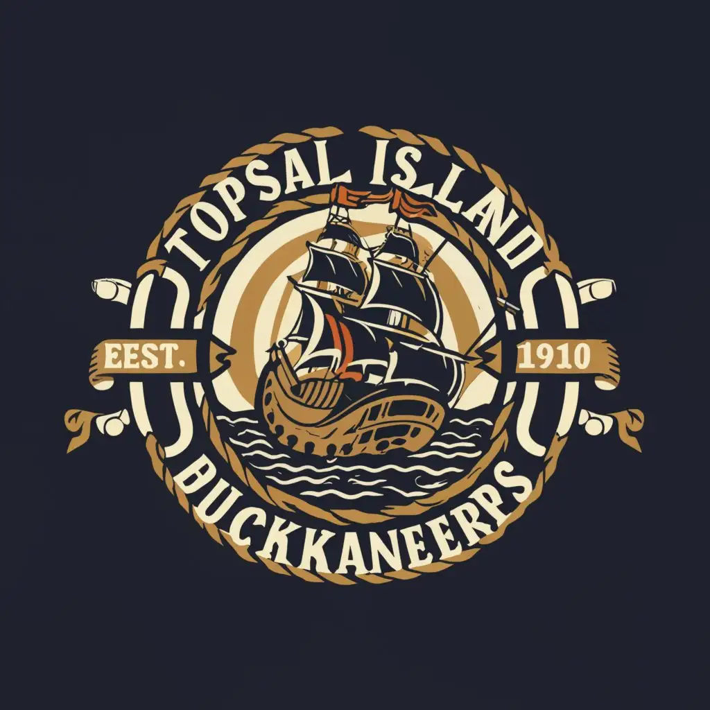 LOGO-Design-for-Topsail-Island-Buccaneers-Pirate-Theme-with-Swing-Bridge-Accent-on-Clear-Background