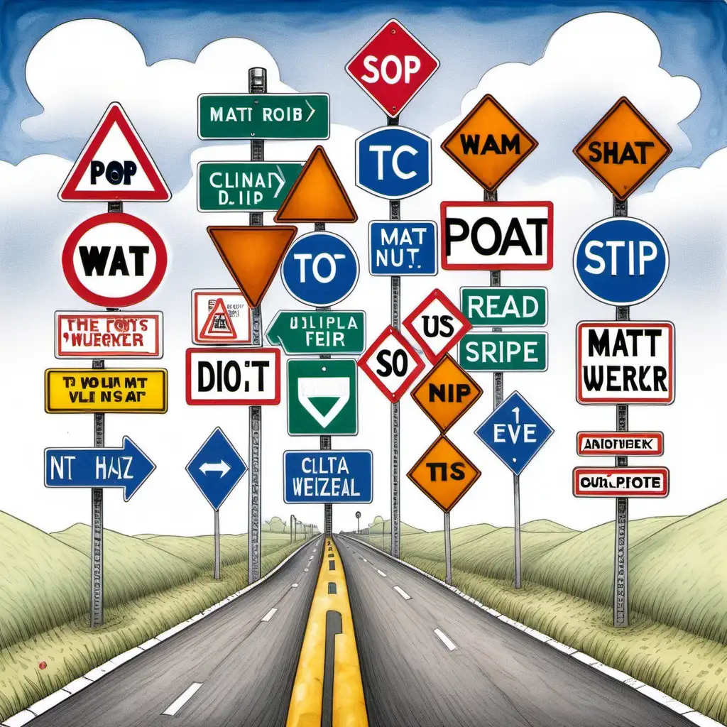 Colorful Road Signs by Matt Wuerker