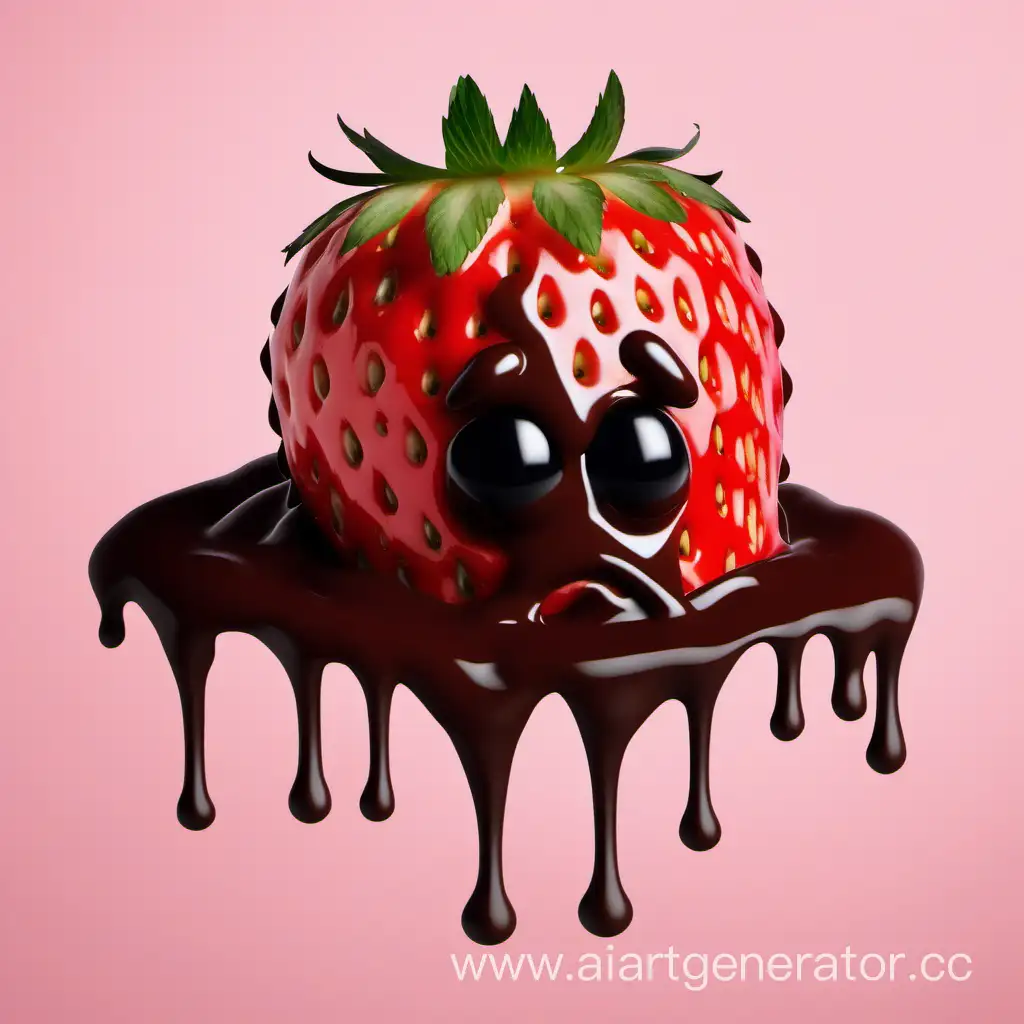 Melancholic-Strawberry-Dipped-in-Melted-Chocolate