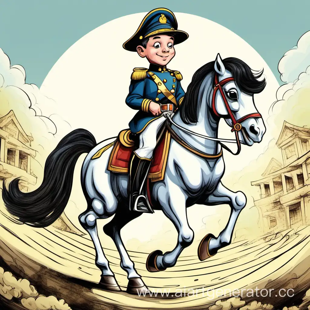 Cartoon-Boy-General-Riding-a-Horse