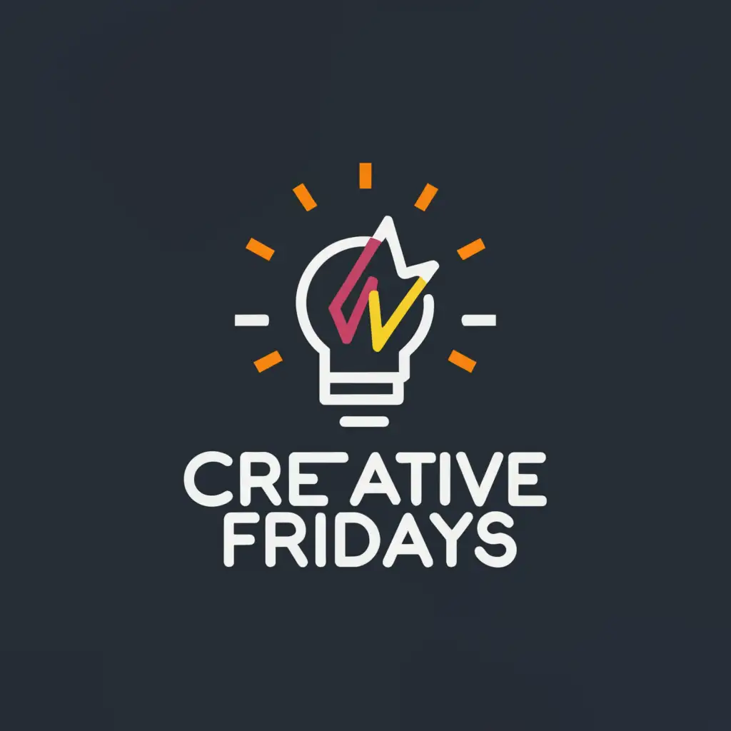a logo design,with the text "creative fridays", main symbol:exploding lightbulb,Minimalistic,be used in Entertainment industry,clear background
