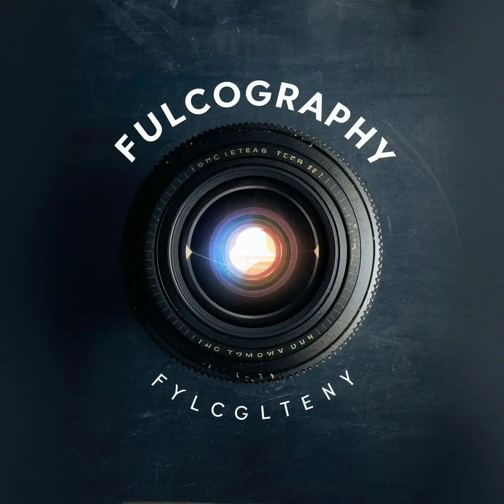logo, """
Camera lens for O 
""", with the text "Fulcography", typography