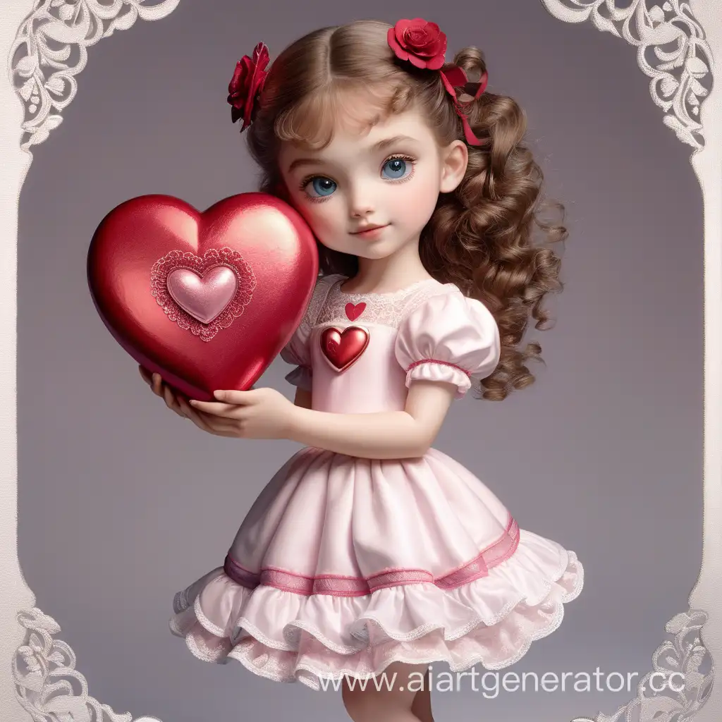 Adorable-7YearOld-Girl-with-Heart-Valentines-Day-Greeting-Card