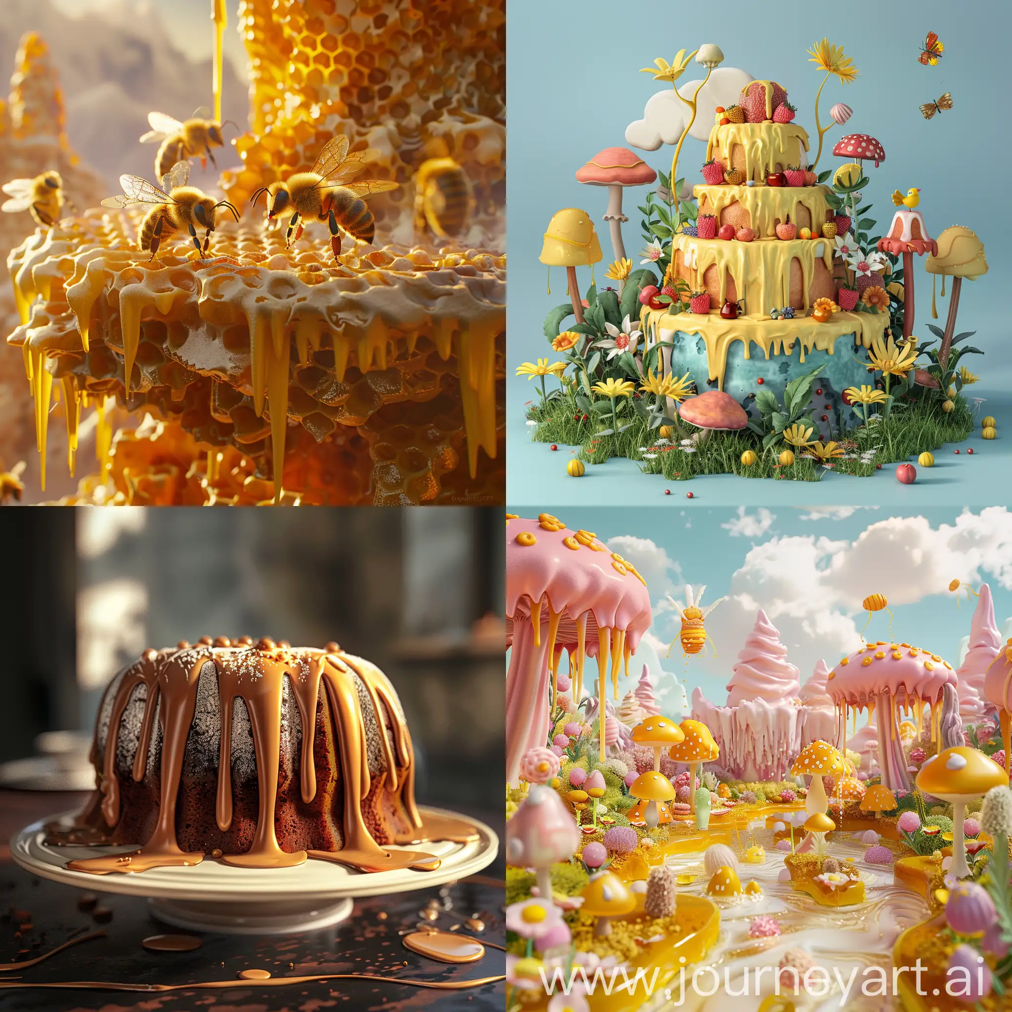 Delicious-Honey-Cake-3D-Animation