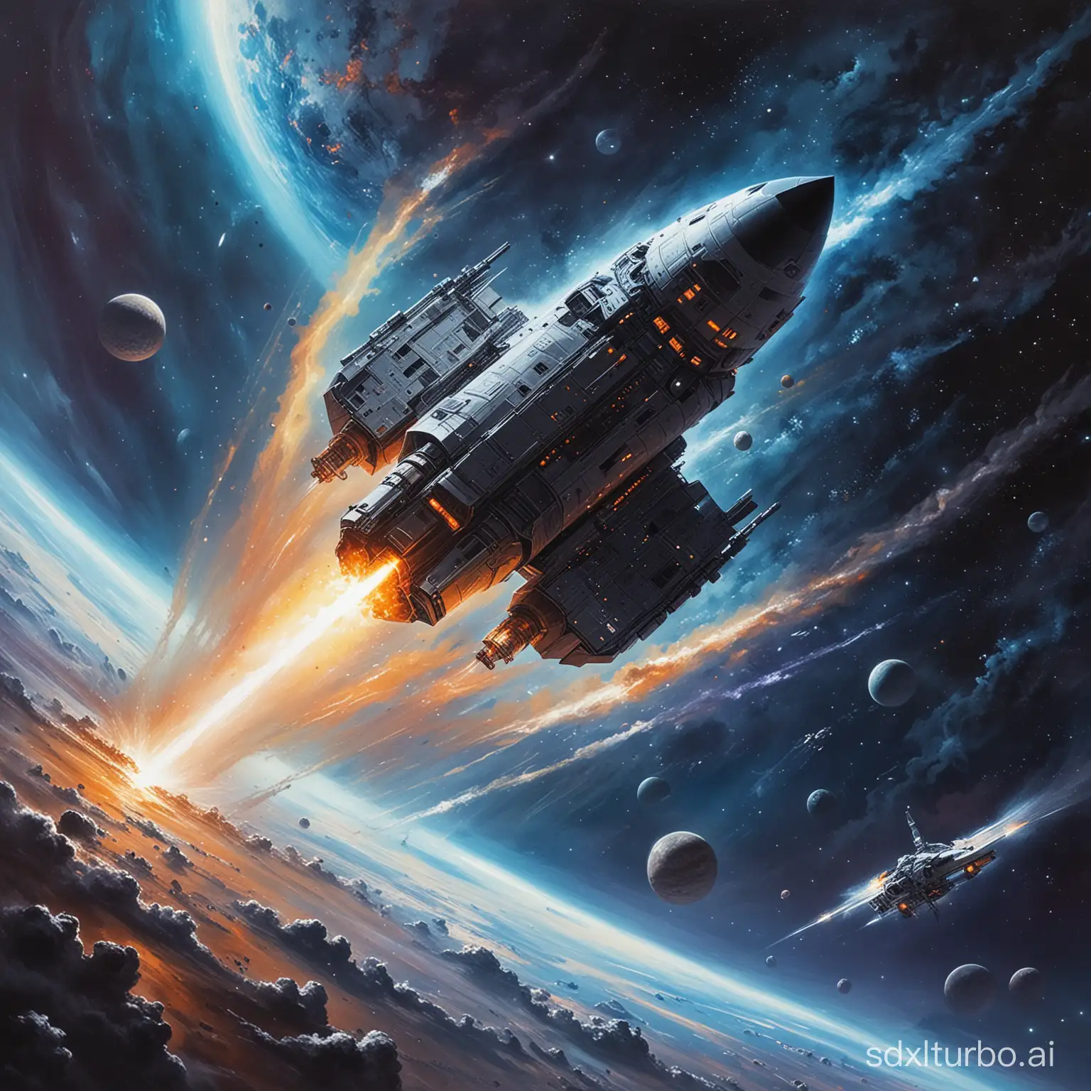 Vibrant-Space-Station-Orbiting-Alien-Planet-Artwork