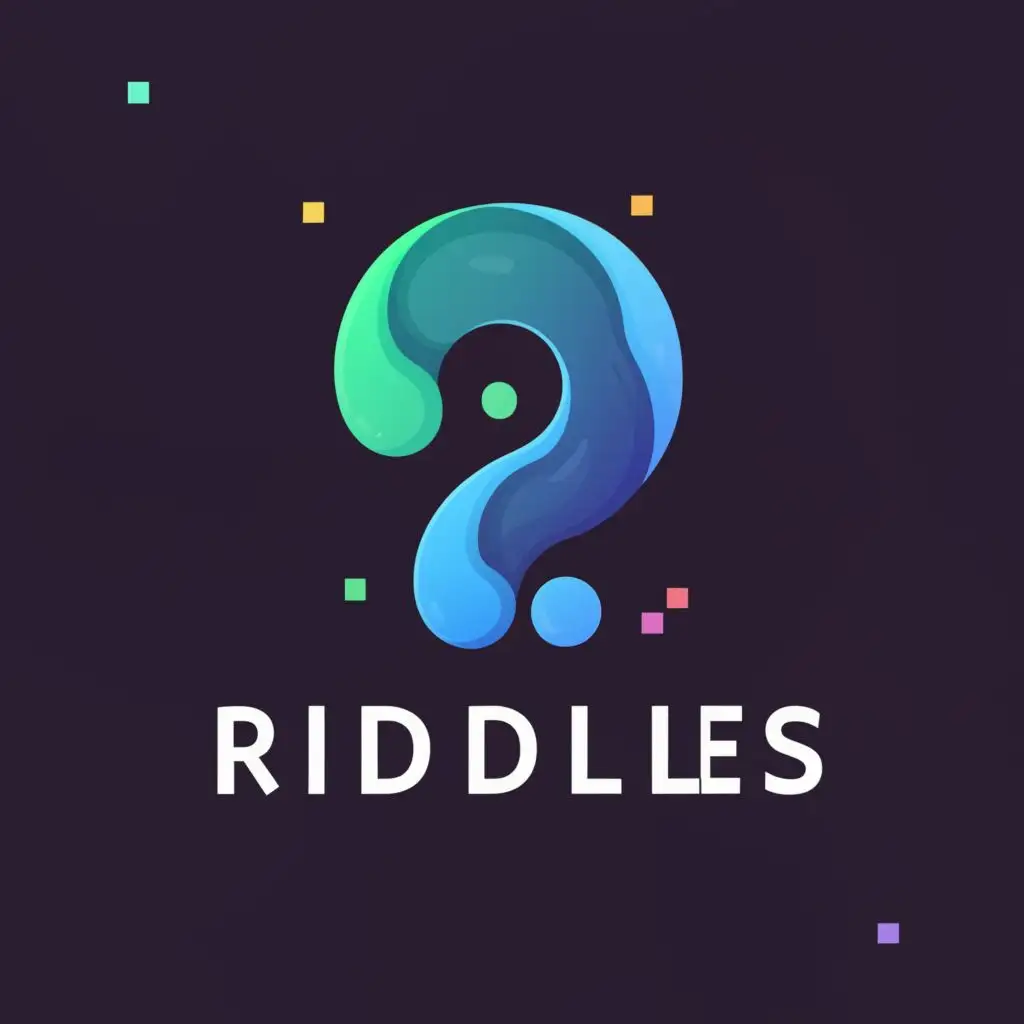 a logo design,with the text "Riddles", main symbol:question mark or something related to gaming,Moderate,be used in Technology industry,clear background