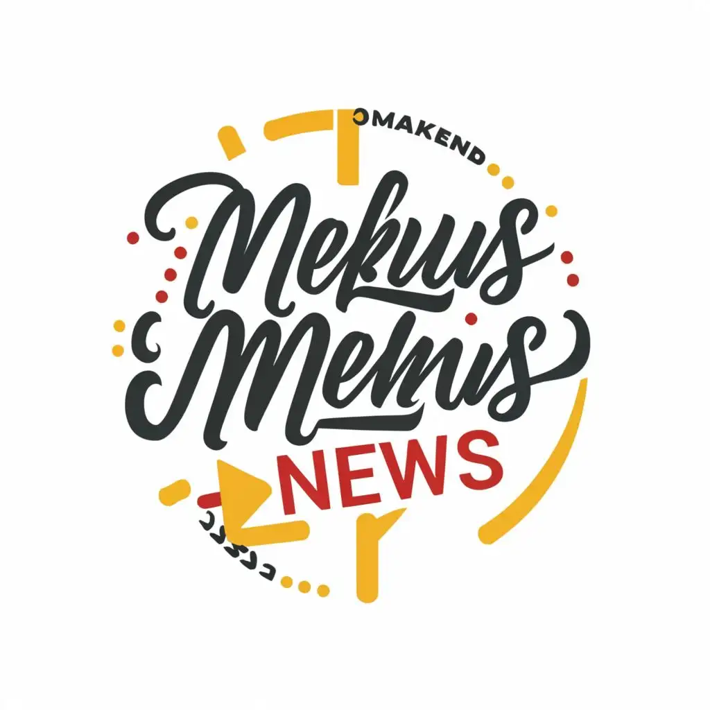 logo, News logo, with the text "Mekusmekus News", typography, be used in Events industry