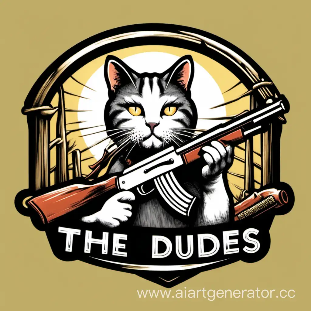 Логотип the dudes 
Кот с дробовиком
