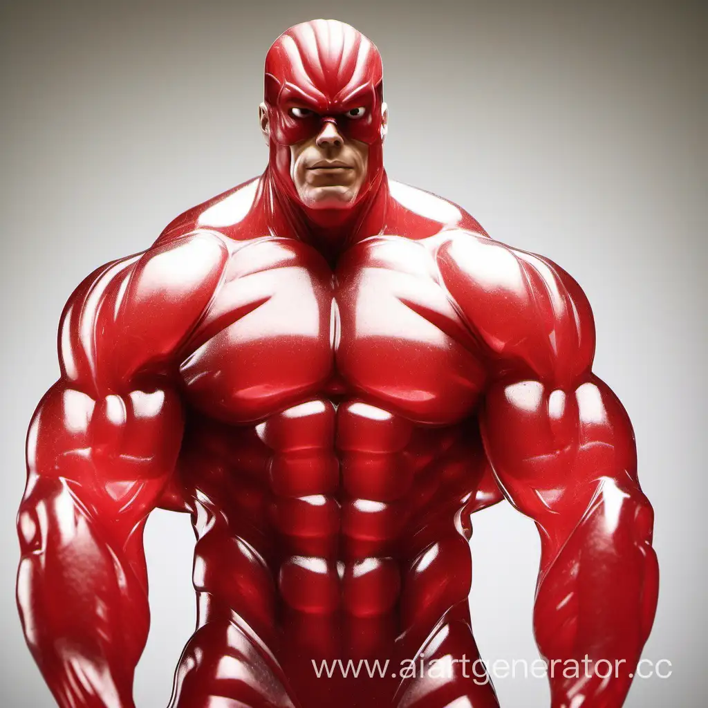A Gelatin super hero with muscles