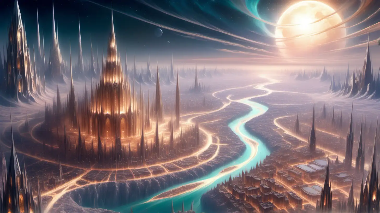 Majestic Spires and Luminescent Rivers in the Ethereal Plane